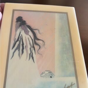 Vintage Native American couple Crystal tile by Bill Rabbit signed